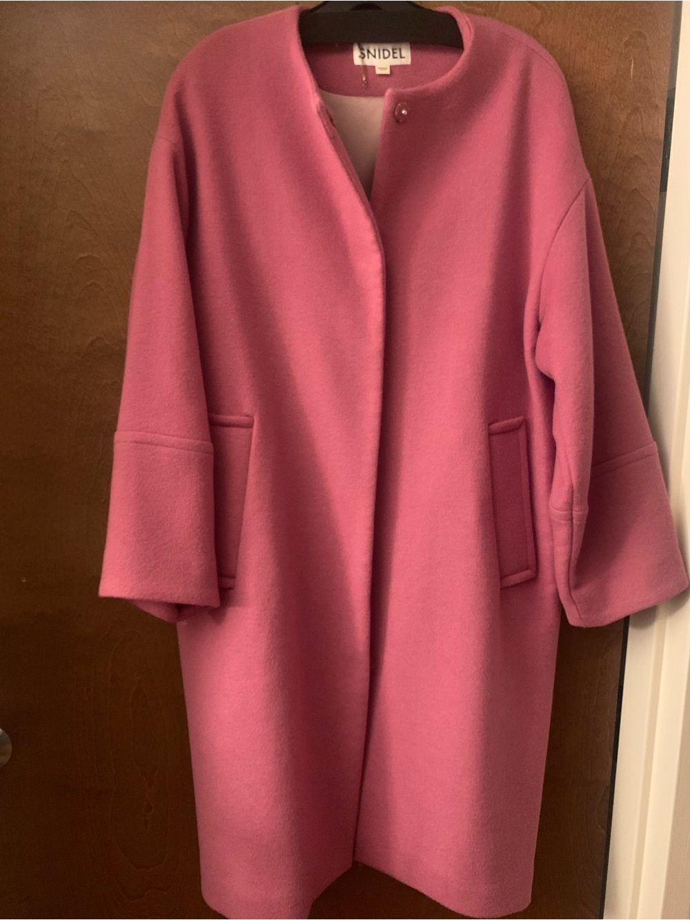 SNIDEL Pink Wool-Blend Oversized Coat